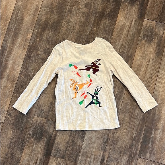 Cat & Jack Beige Kids Shirt with Bunny Print - Picture 1 of 9